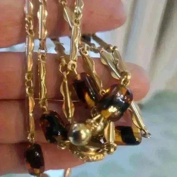 Jewelry - Gold and brown  necklace